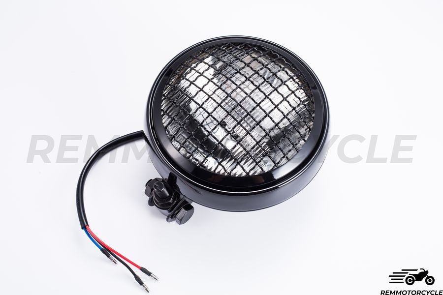 Headlight 5.9 in (15 cm) Superior Grille Black or Yellow Transparent Glass