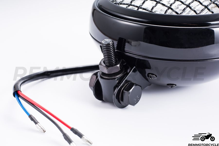 Headlight 5.9 in (15 cm) Superior Grille Black or Yellow Transparent Glass