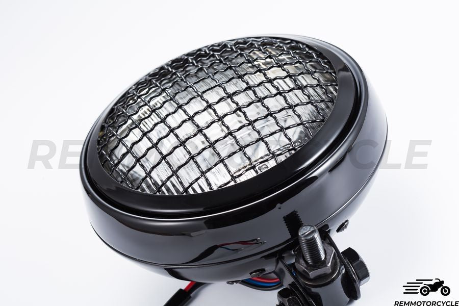 Headlight 5.9 in (15 cm) Superior Grille Black or Yellow Transparent Glass