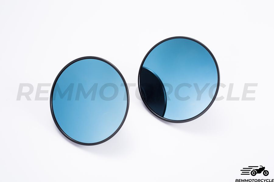 Pair of mirrors handlebar Black Round Bout 0.86 in (22 mm) version Superior CNC