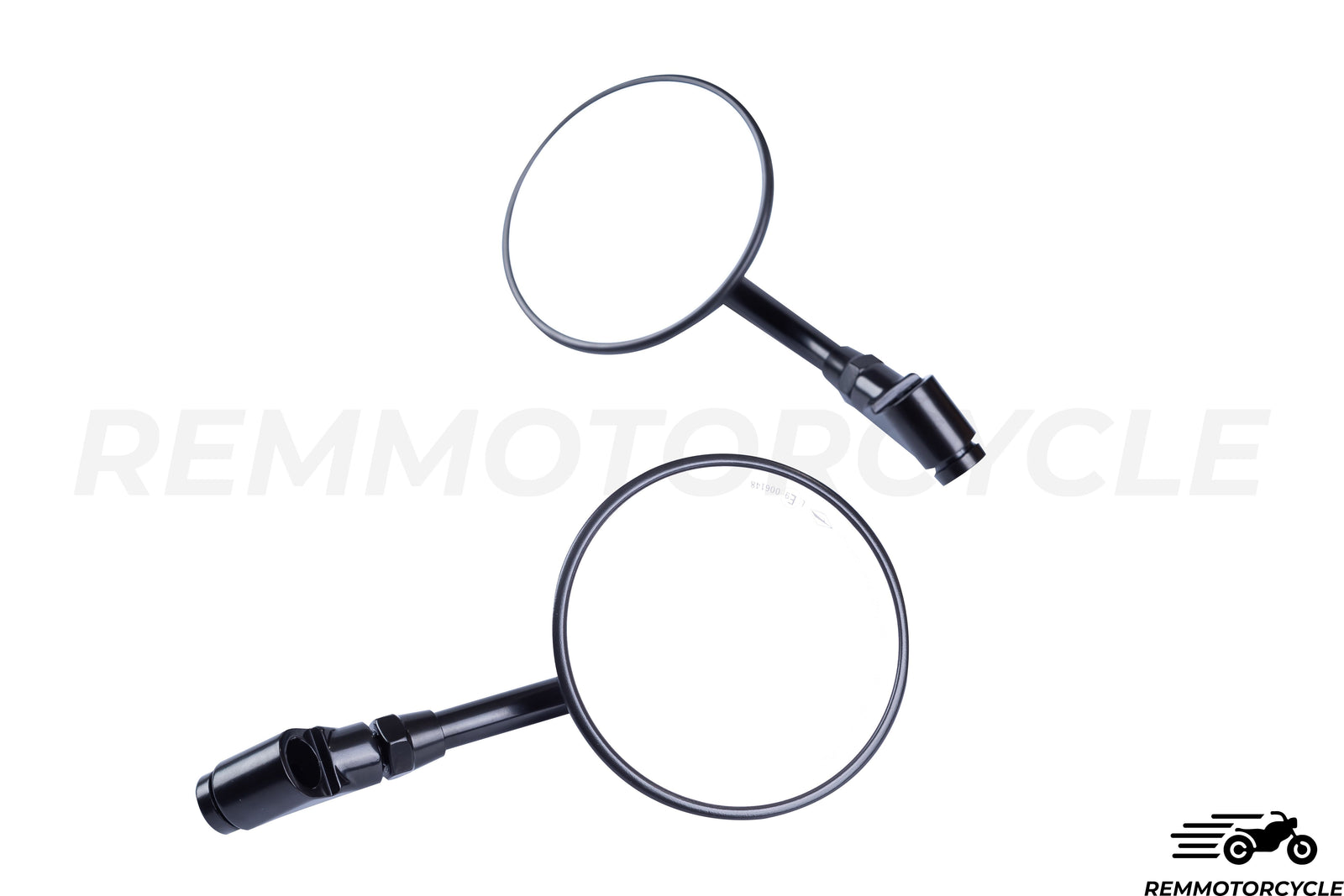 Mirrors round black CNC Approved