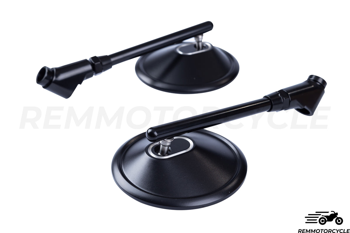 Mirrors round black CNC Approved