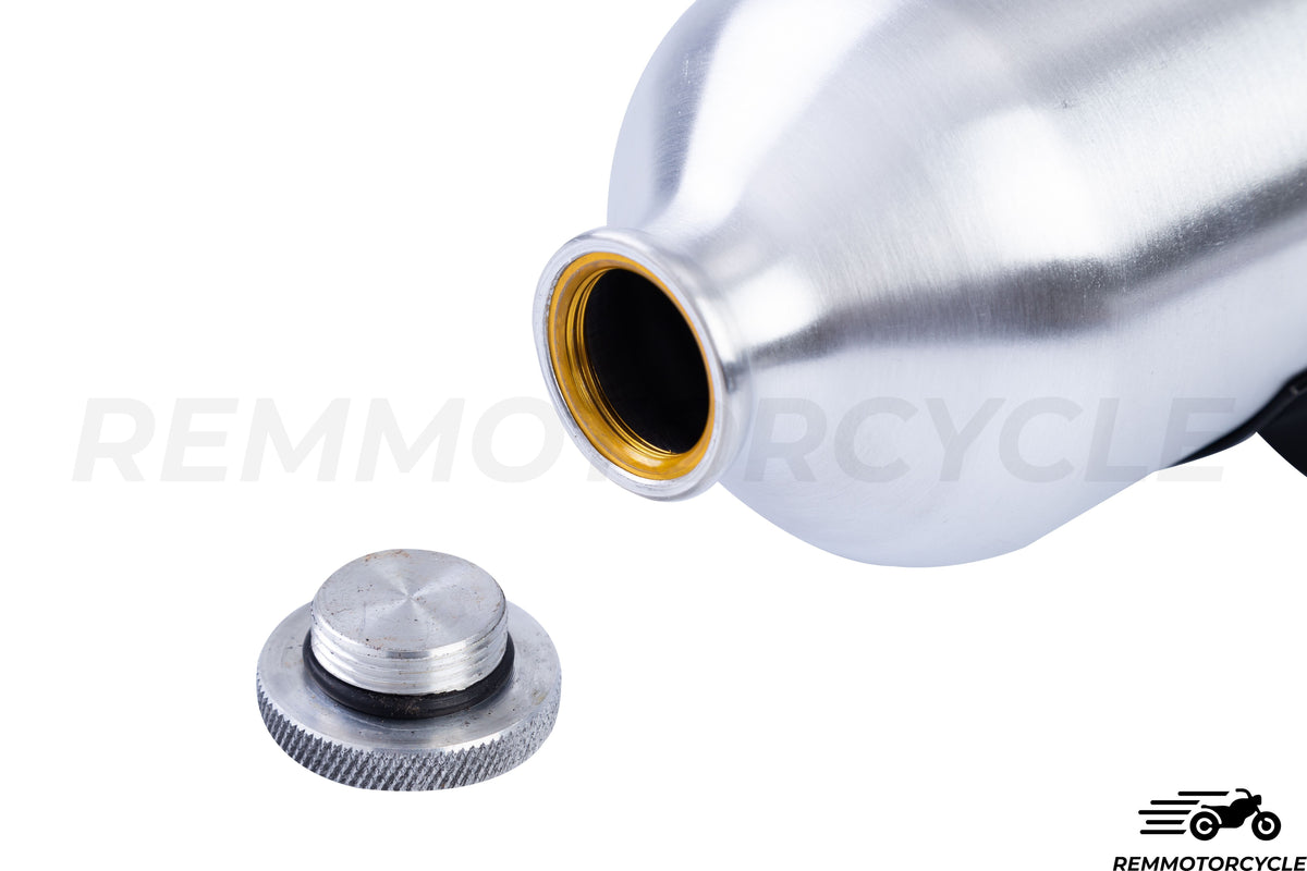 Additional Aluminum Motorcycle Fuel Tank - 1.5L Bottle with Cap and Mounting Bracket