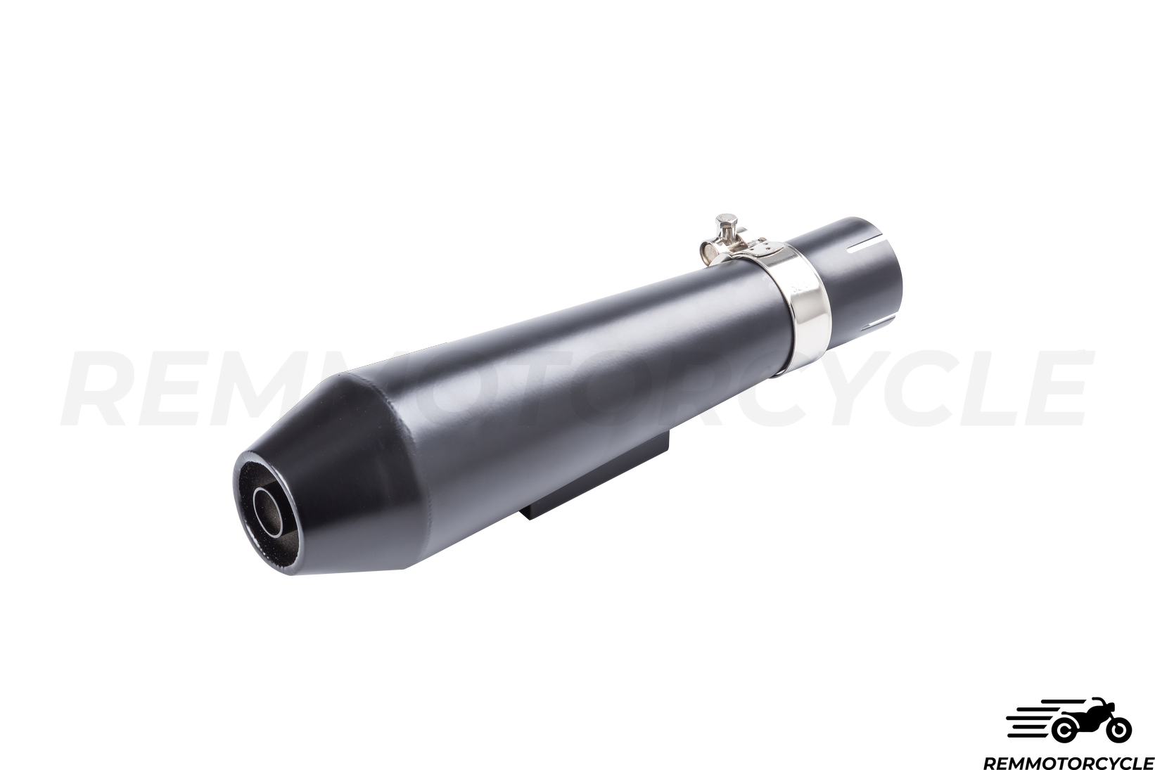 Short Black Cafe Racer Exhaust with Baffle REMMOTORCYCLE US