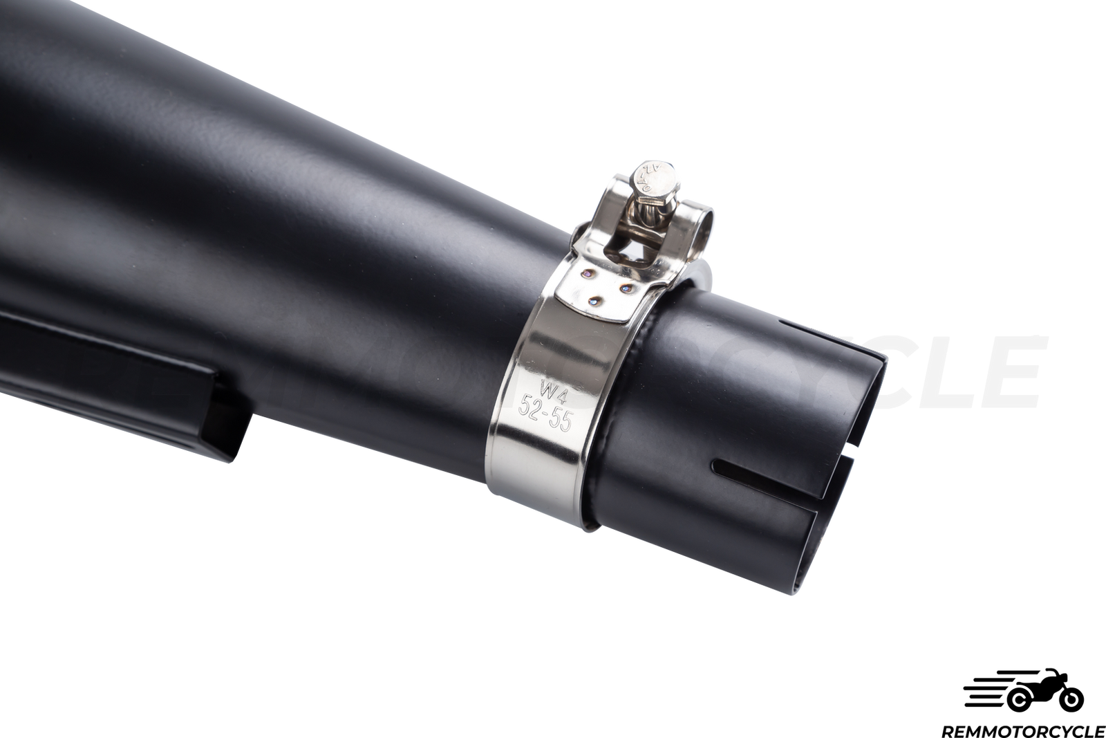 Short Black Cafe Racer Exhaust with Baffle