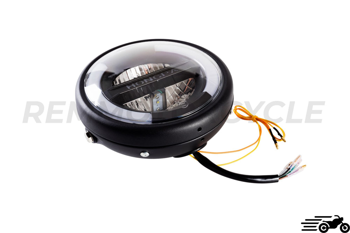 LED headlight with scrolling turn signals