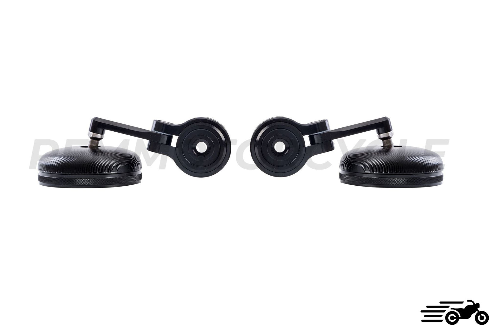 Pair of Black Round Handlebar End Mirrors 22 mm CNC