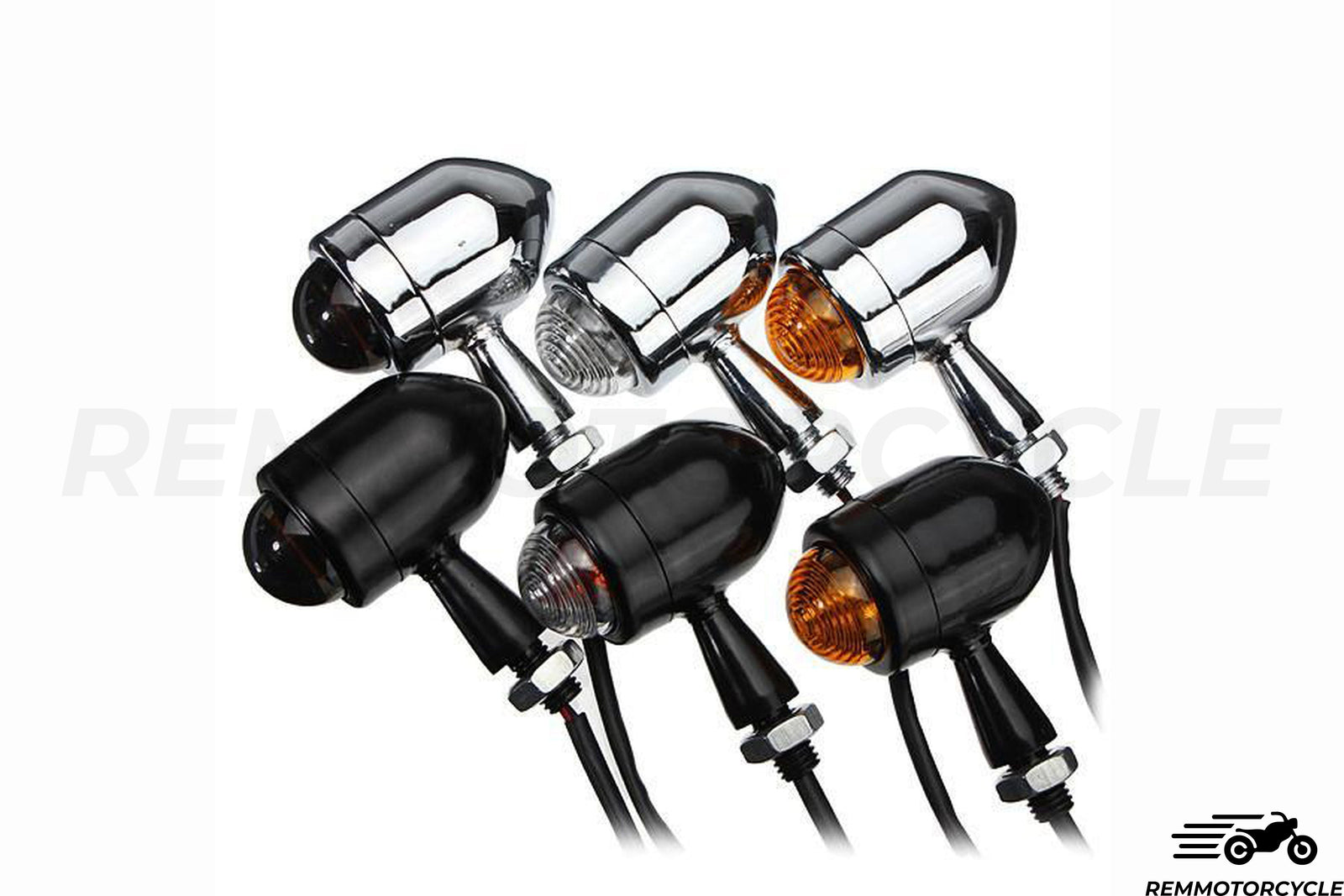 Pair of Bullet LED Flashers Black or Chrome Different Lenses