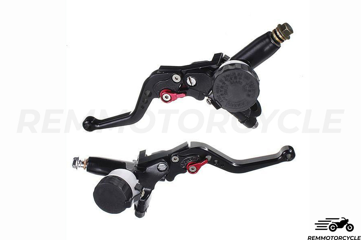 Motorcycle Brake and Clutch lever CNC PERF 7/8" black and Red