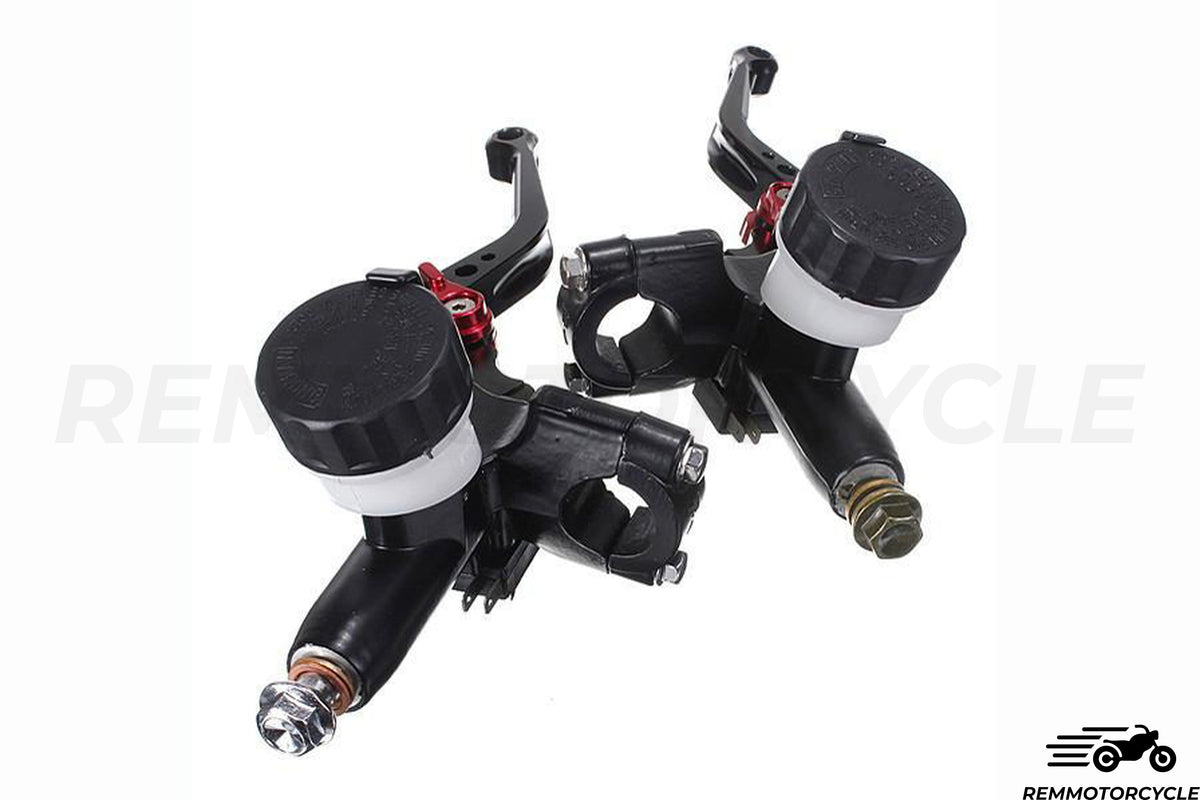 Motorcycle Brake and Clutch lever CNC PERF 7/8&quot; black and Red