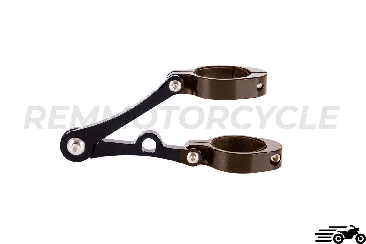 Front Headlight Mounts 33 to 58 mm Black Aluminum