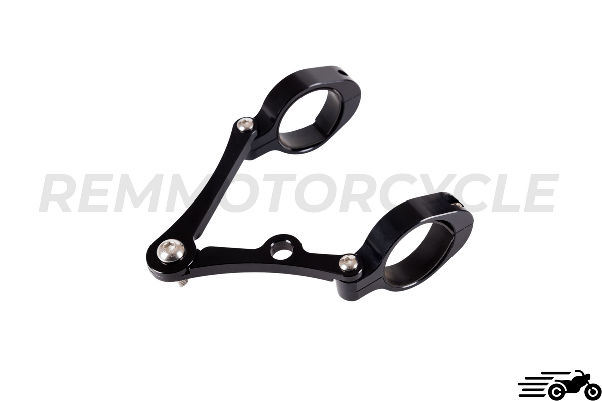 Front Headlight Mounts 33 to 58 mm Black Aluminum