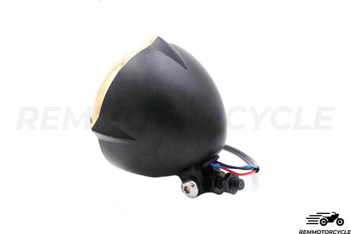 3-point headlight Brass and Chrome or Black