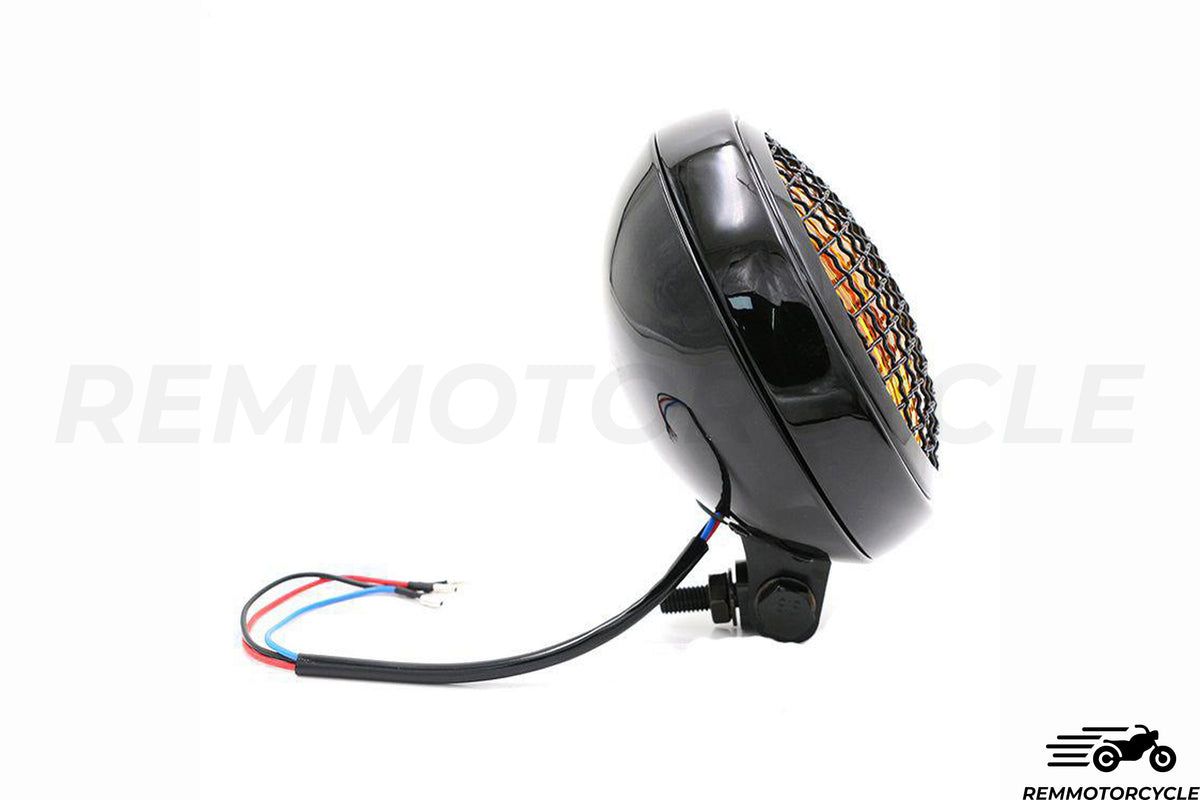 Headlight 5.9 in (15 cm) Superior Grille Black or Yellow Transparent Glass