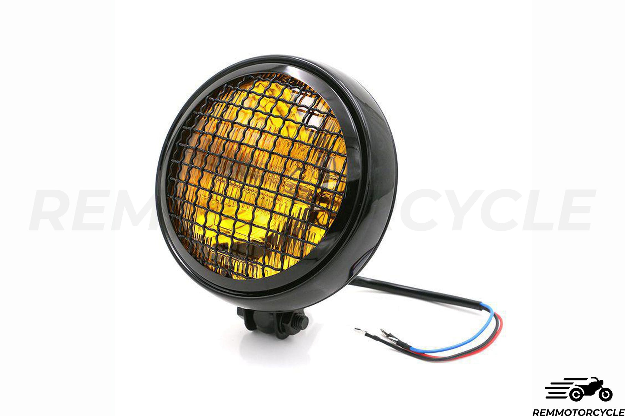 Headlight 5.9 in (15 cm) Superior Grille Black or Yellow Transparent Glass