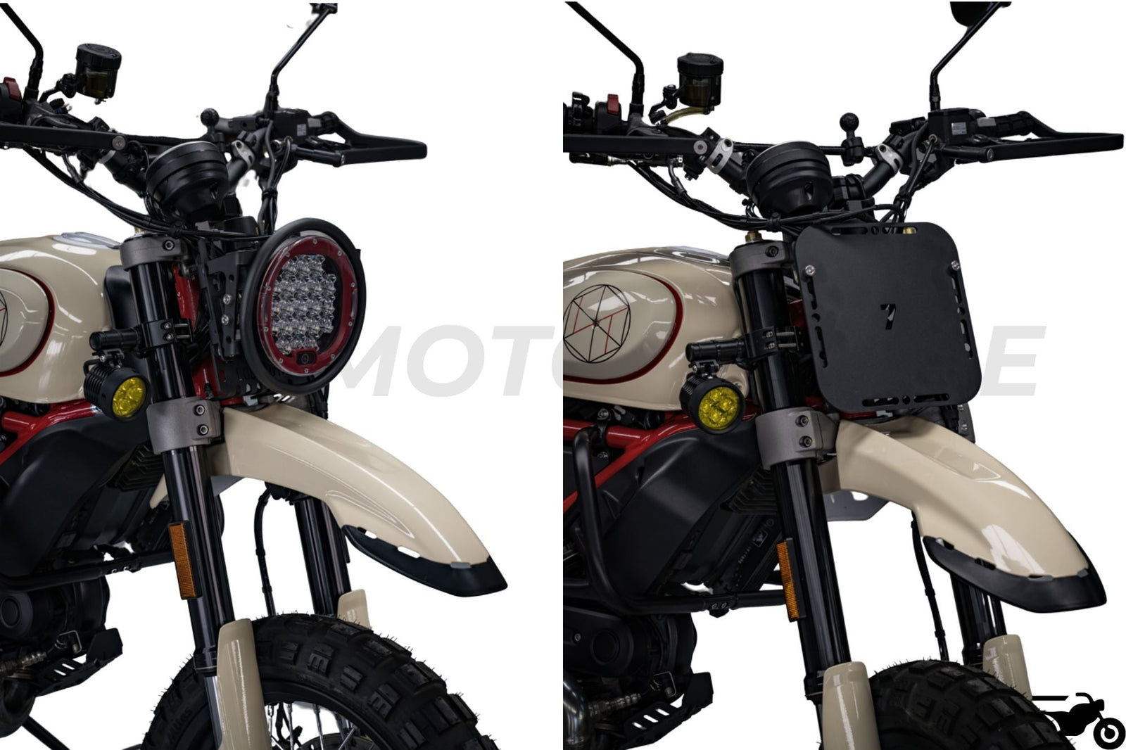 Ducati Scrambler & Desert Sled Adventure Headlight with Fairing