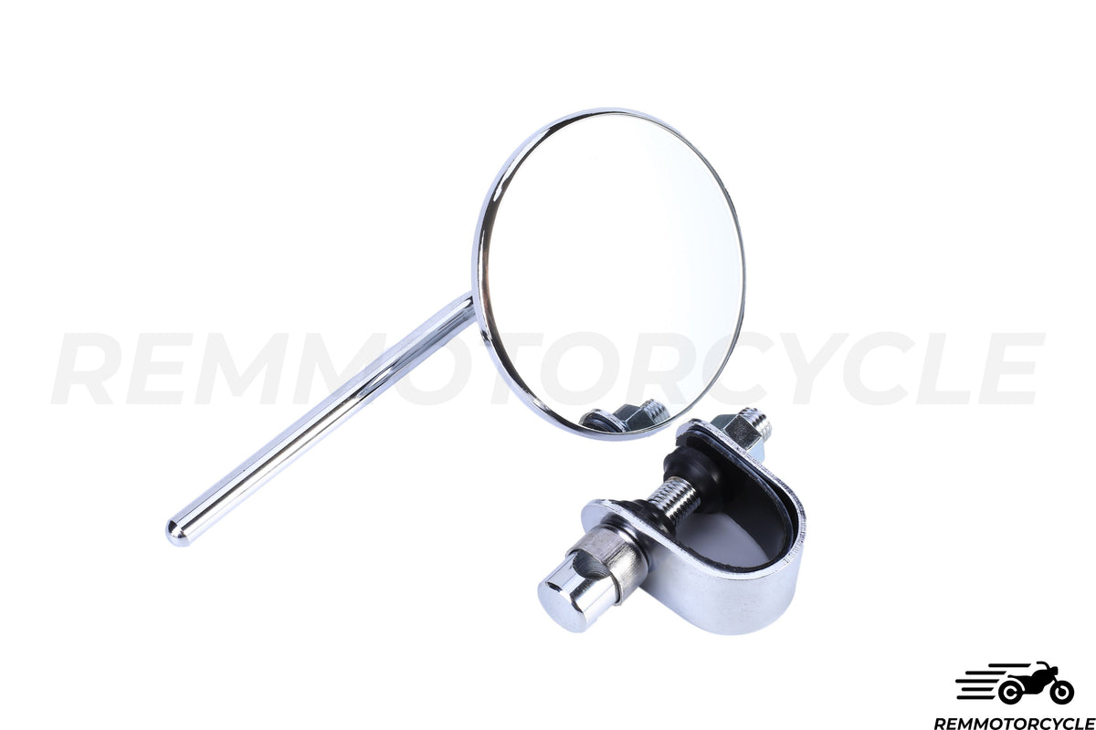 Round Retro Classic Chrome mirror with bracket