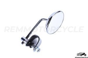 Round mirror Retro Classic Chrome with carrier