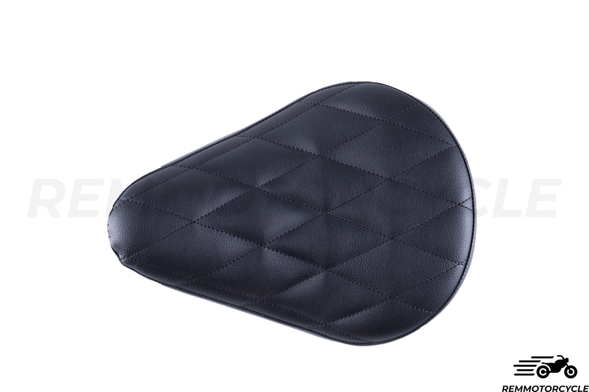 Black Bobber Saddle - Diamond-shaped Stitches