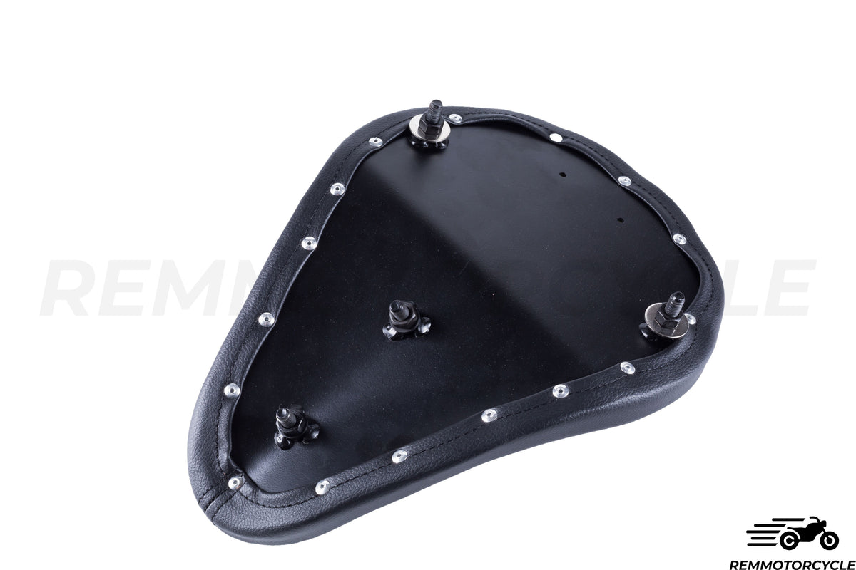 Black Bobber Saddle - Diamond-shaped Stitches