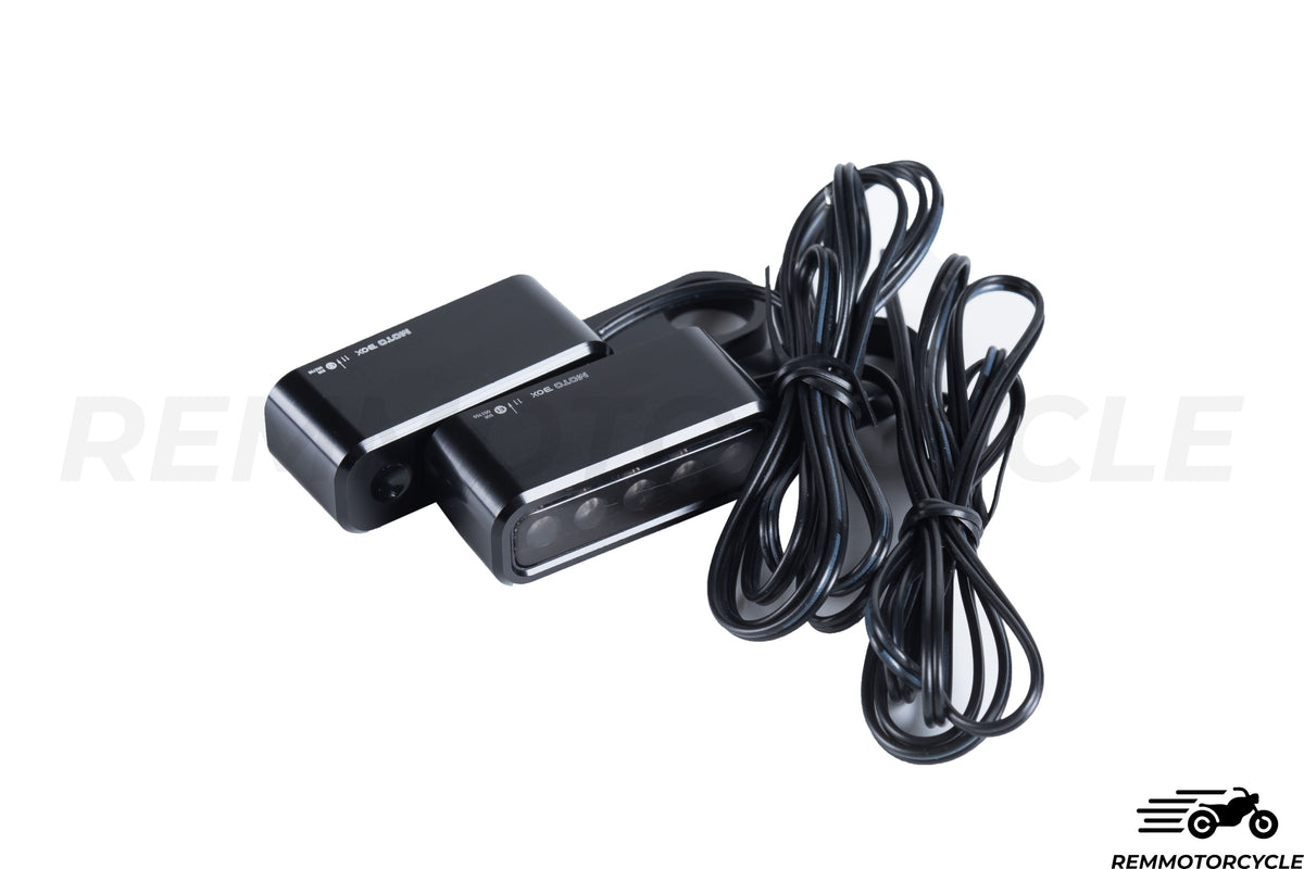 Motorcycle Turn Signal Lights Aluminum Handlebar Black Approved