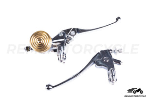MOTORCYCLE BRAKE LEVER AND MOTORCYCLE CLUTCH LEVER CHROME AND BRASS 7/8 OR 1INCH