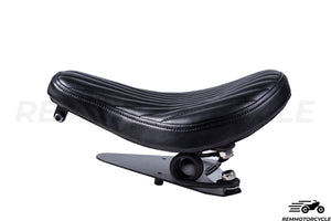 Solo seat Leather Black Bobber Chopper With Support 883N 1200c X48 72
