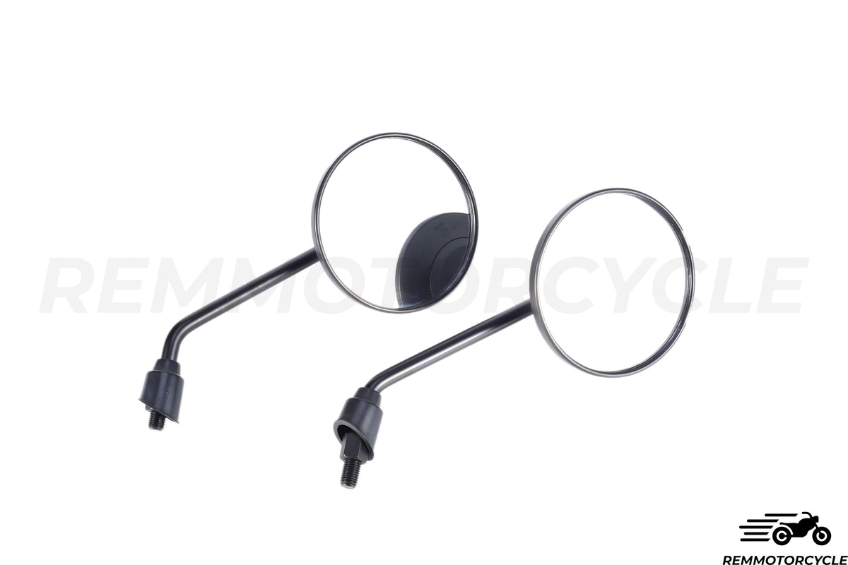 Pair of Mirrors Black Round 0.86 in (22 mm)