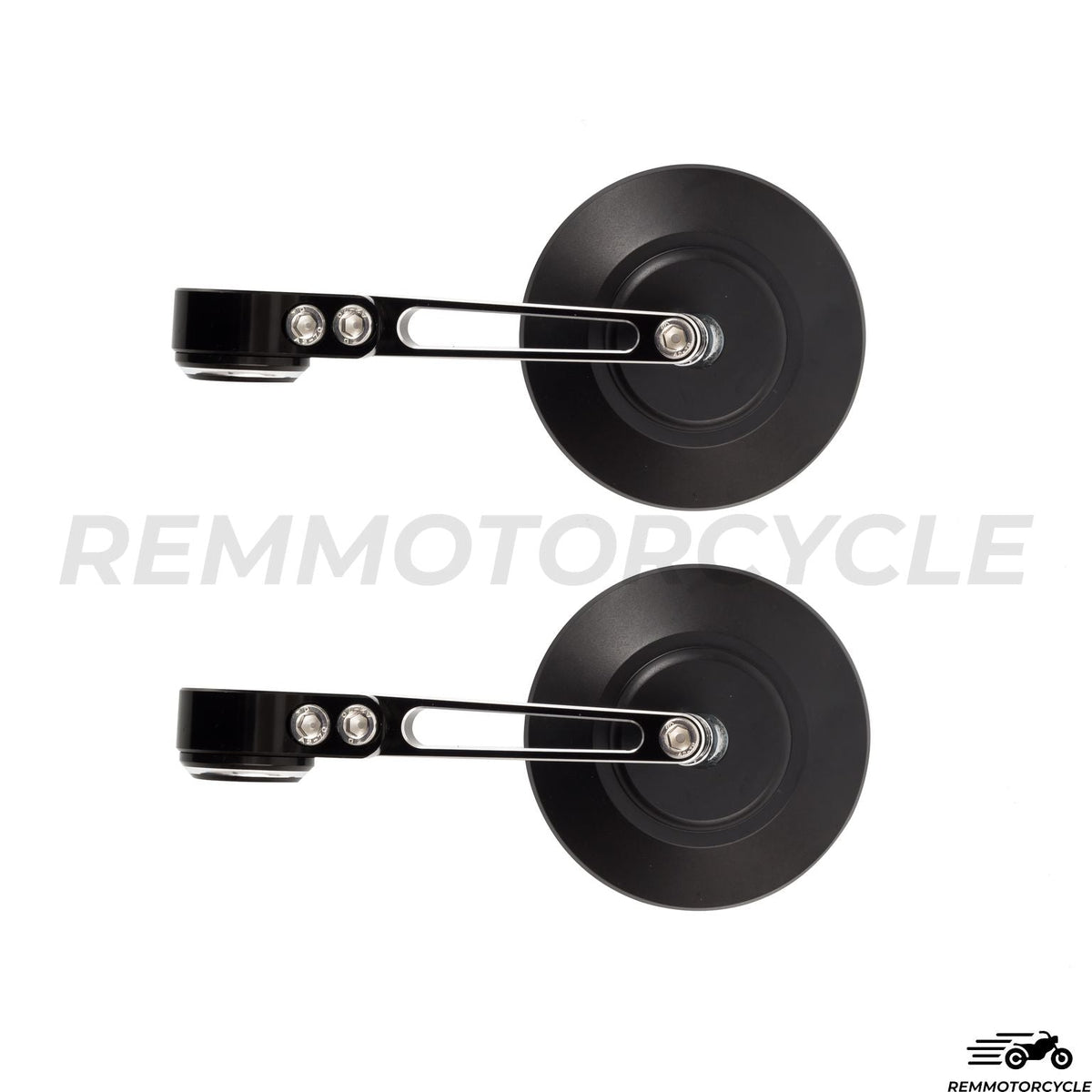 Black Round CNC 2.0 Handlebar End Mirrors