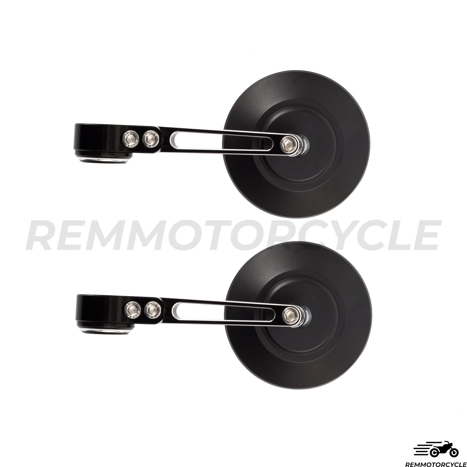 Black Round CNC 2.0 Handlebar End Mirrors