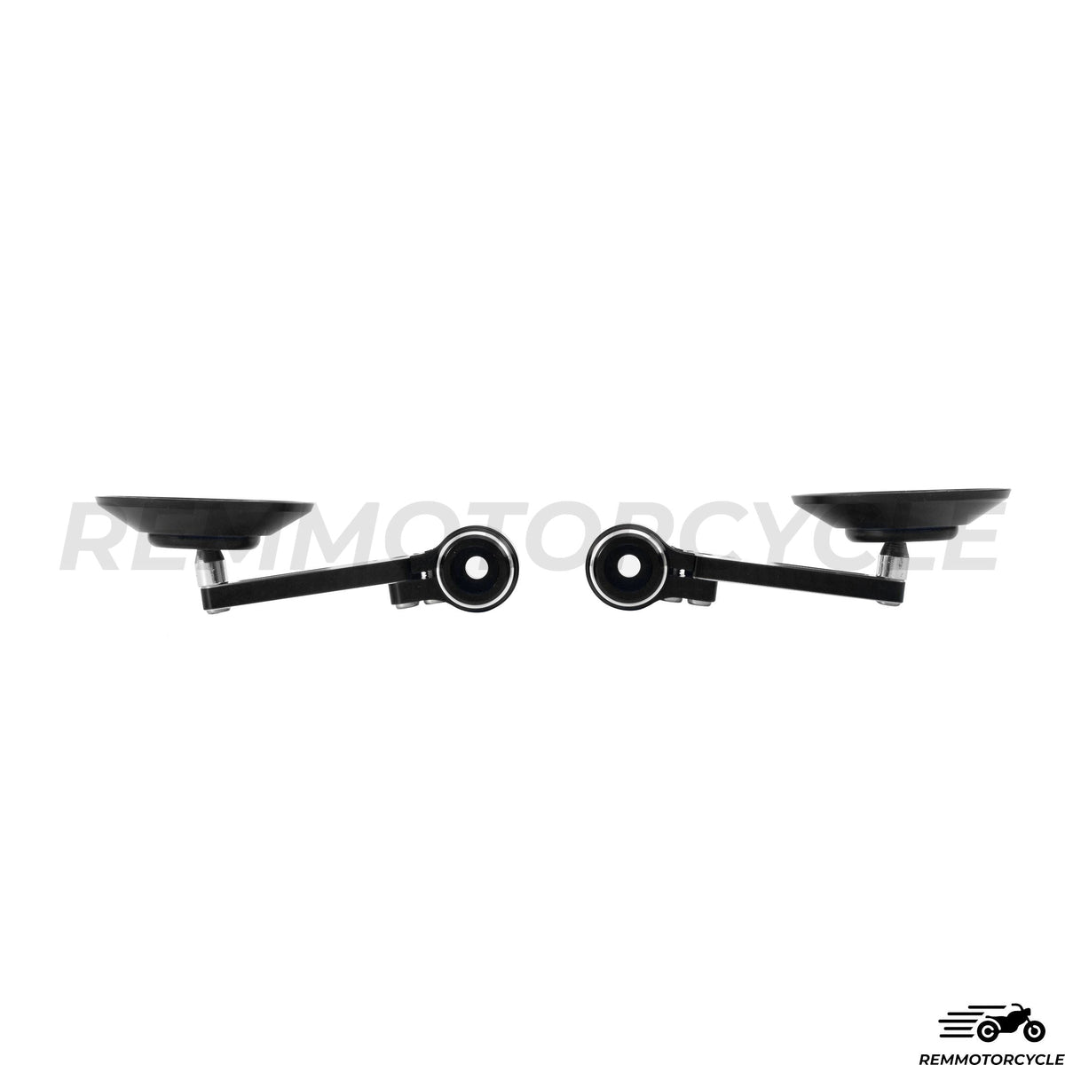 Black Round CNC 2.0 Handlebar End Mirrors