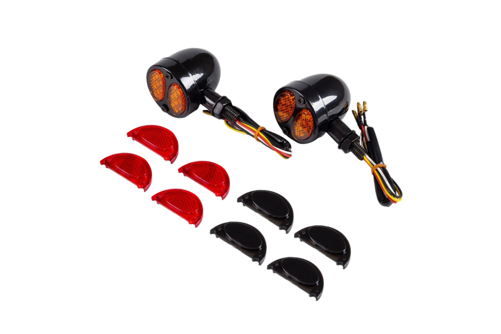 Black Motorcycle Tail Lights & Turn Signals