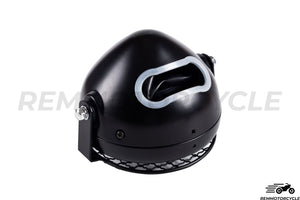Motorcycle Headlight with LED Rings and Approved Grille
