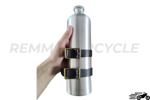 Additional Aluminum Motorcycle Fuel Tank - 1.5L Bottle with Cap and Mounting Bracket