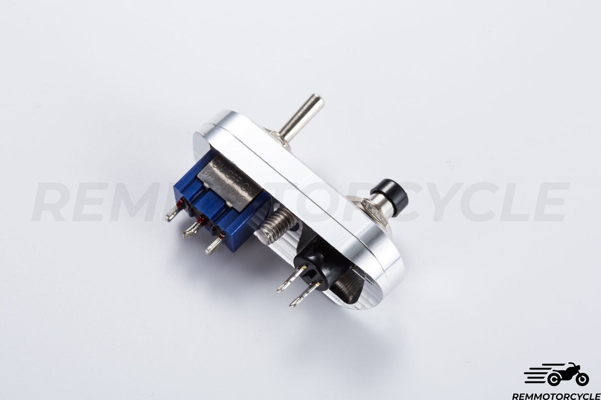 Switch button vintage motorcycle to integrate Chrome or Black Handlebar