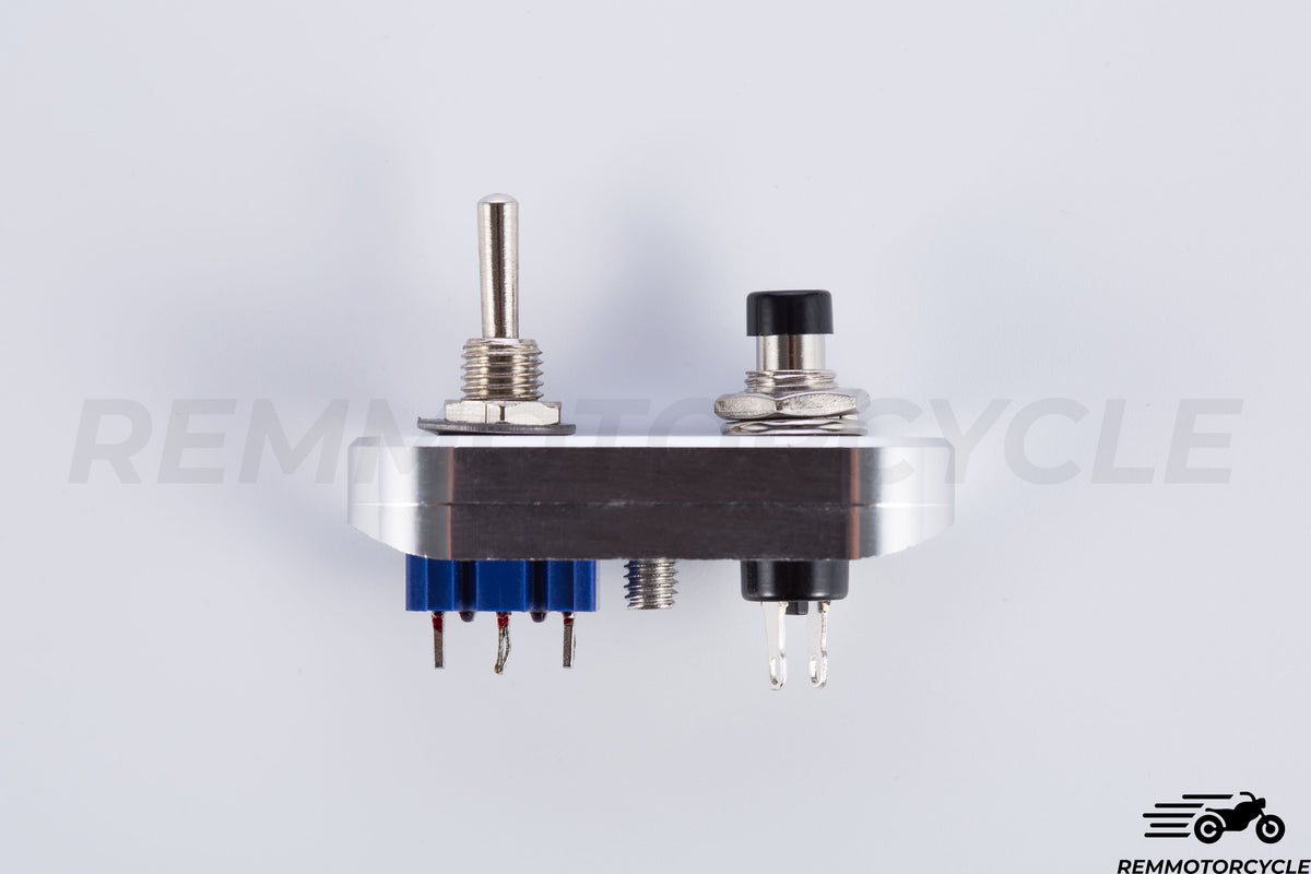 Switch button vintage motorcycle to integrate Chrome or Black Handlebar