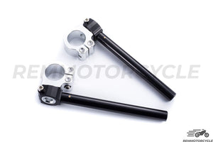 Handlebars CAFE RACER CNC bracelet Black and Silver Fork 1.25 in and 2.08 in (32mm and 53 mm)