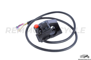 Universal Motorcycle Switch for Lights, Turn Signals, and Horn in Black