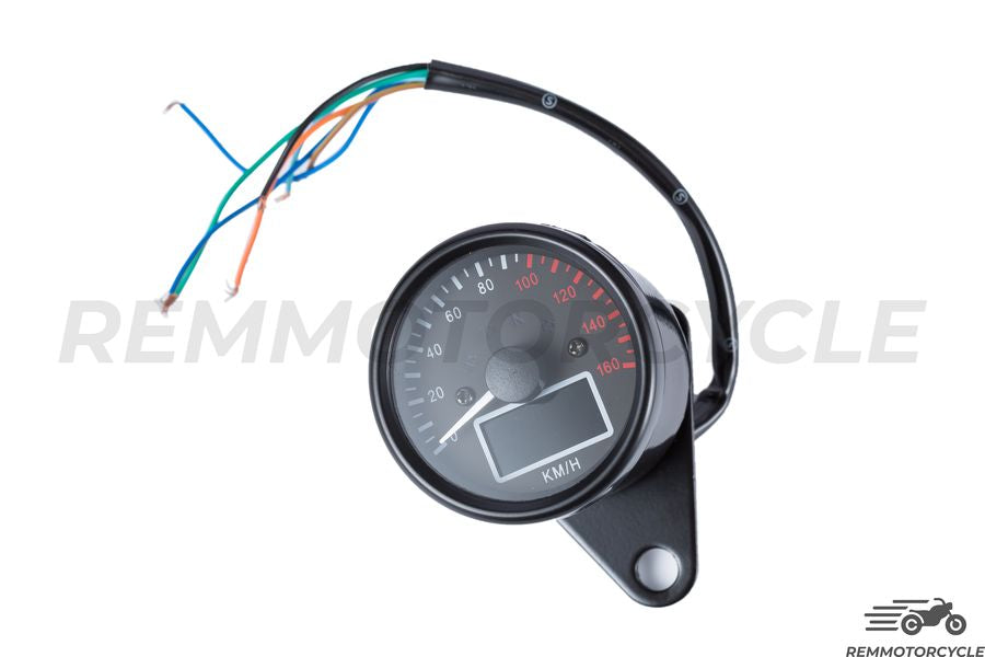 Compteur Moto Universel Km/h Classic Aiguille DIGITAL Chrome ou Noir