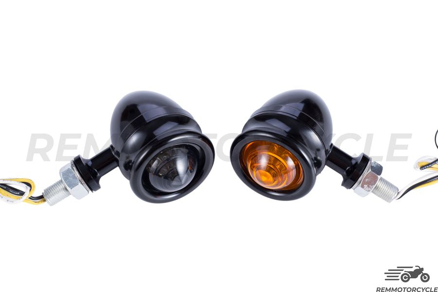 Pair of CNC Bubble Turn Signal Lights Black