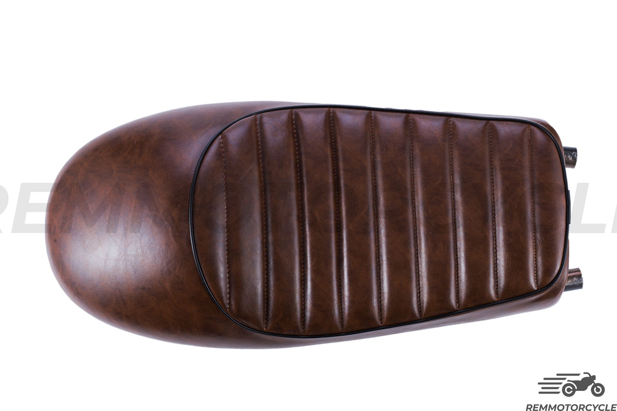 Racing seat brown + long flat buckle + LED