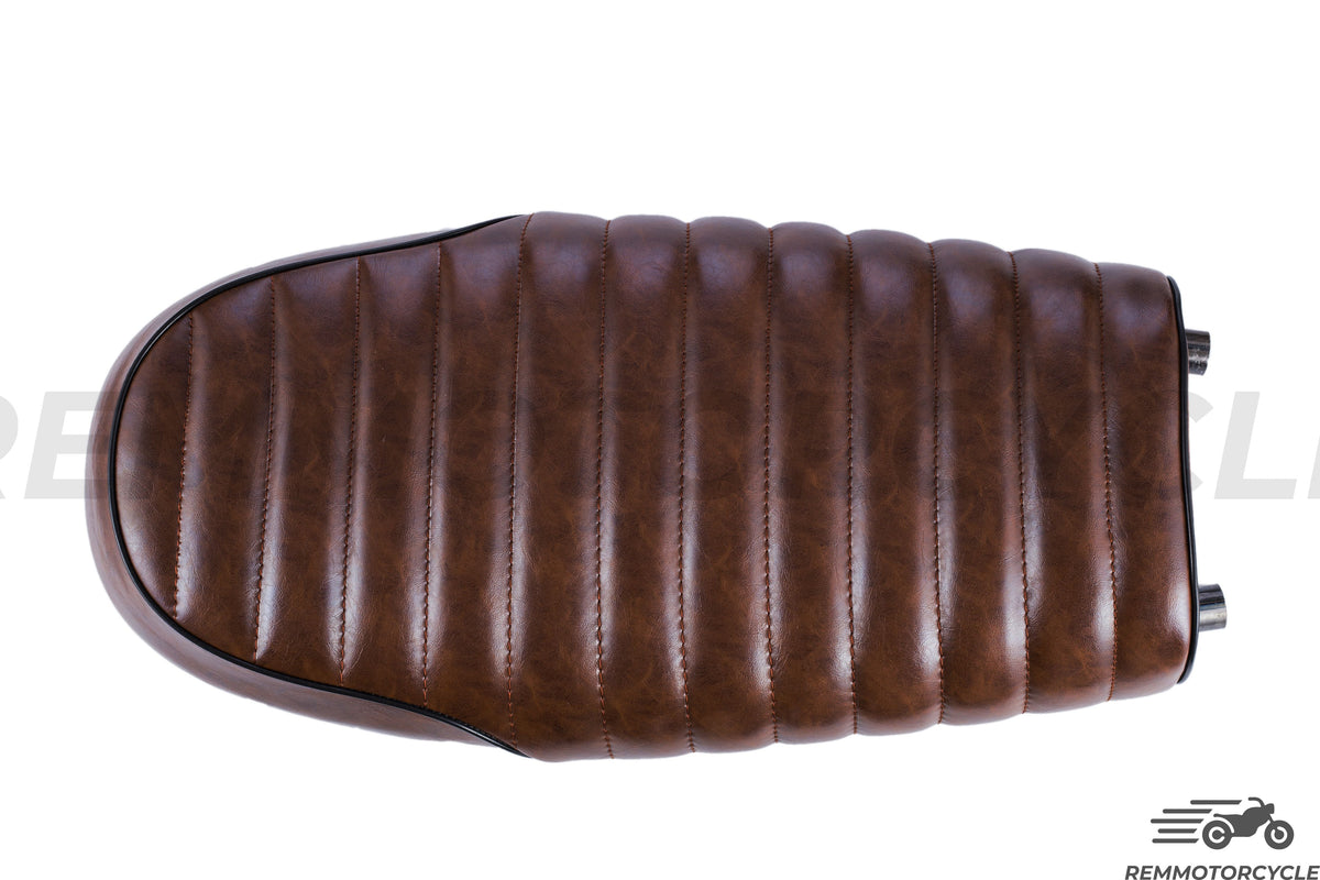 Seat brown scrambler motorcycle with rear U frame and LED motorcycle lights