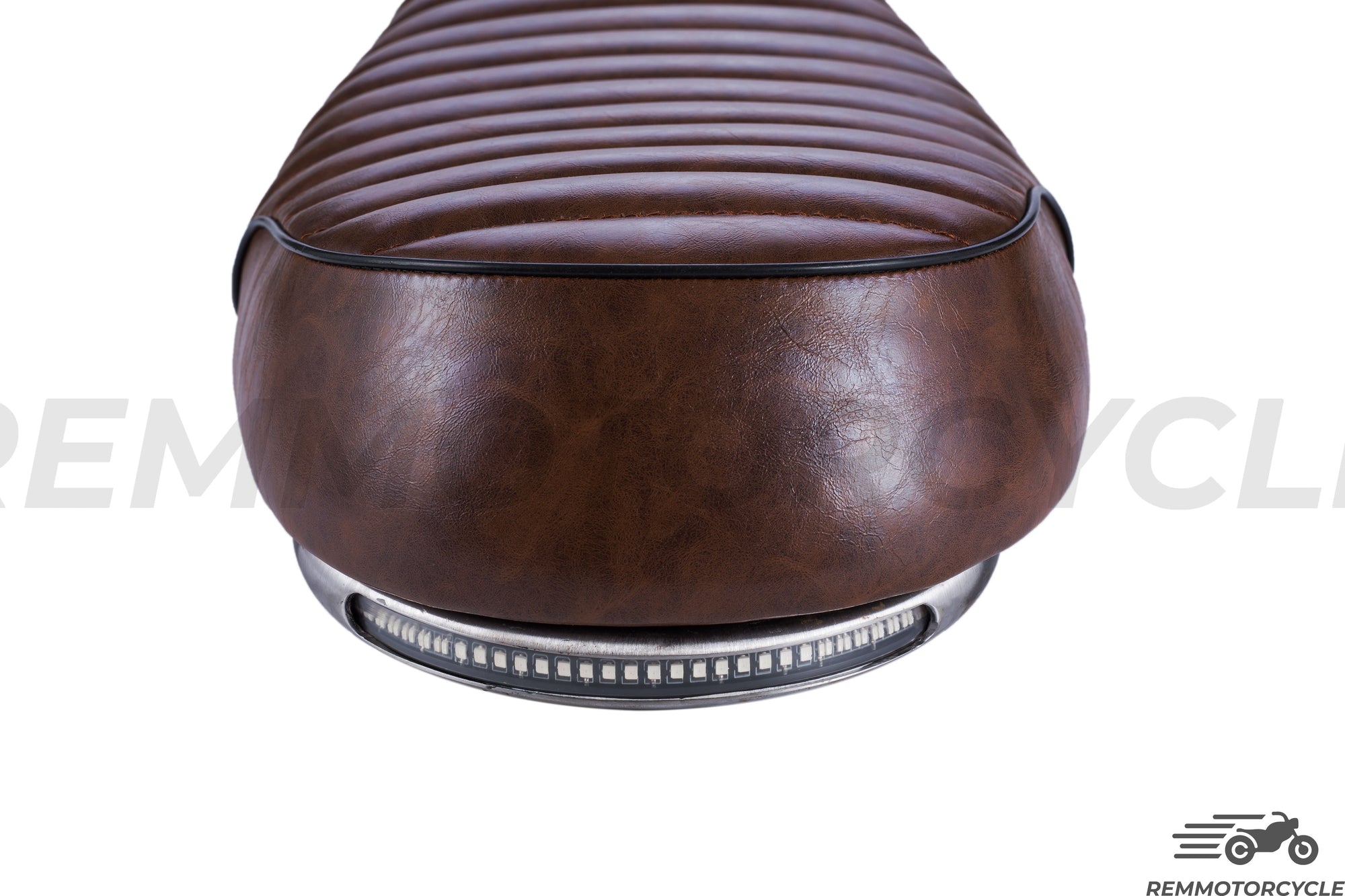 Seat brown scrambler motorcycle with rear U frame and LED motorcycle lights