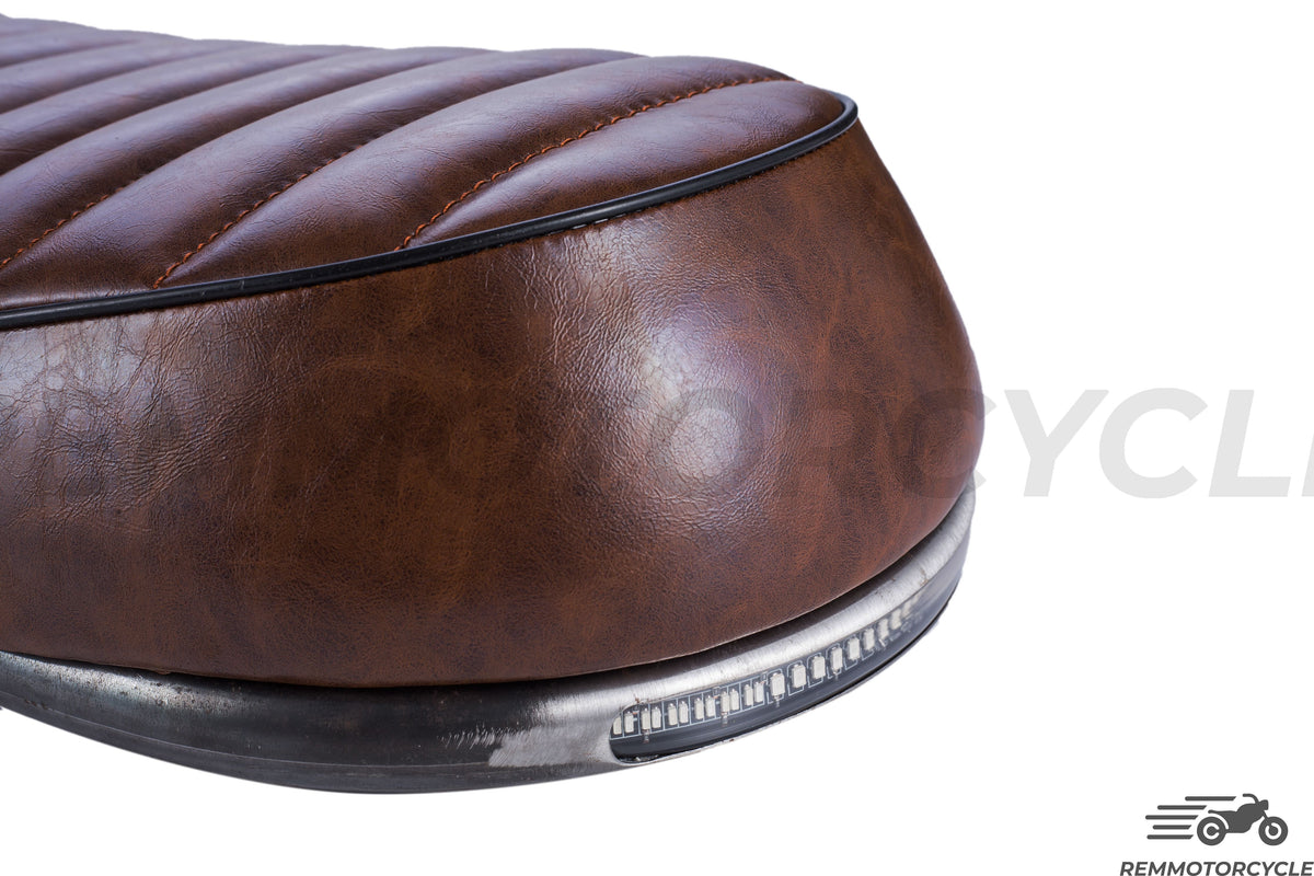 Scrambler bike seat with Buckle Rear LED lights