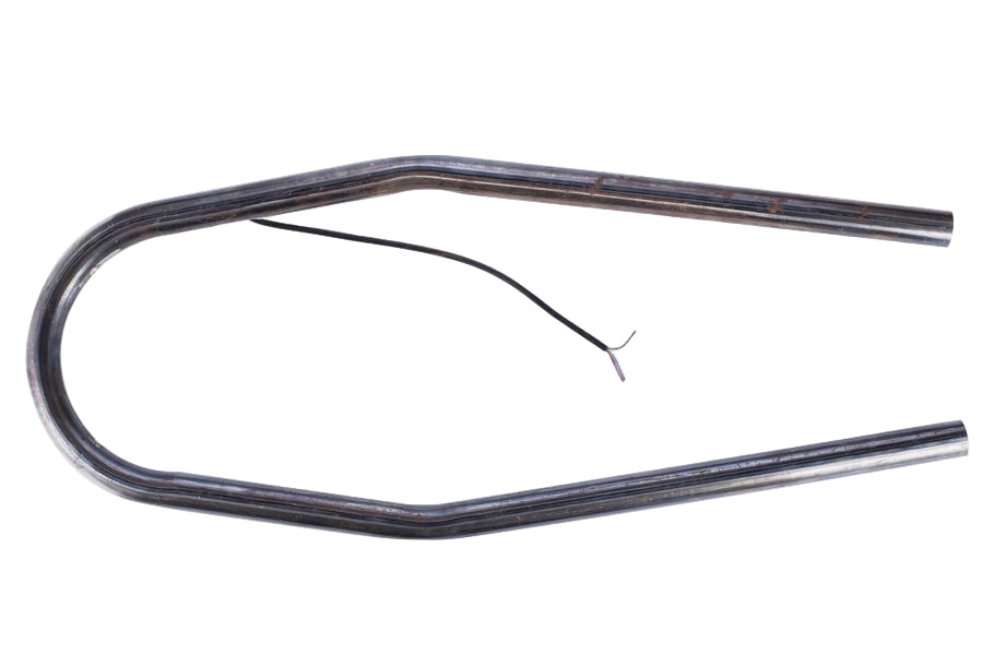 A motorcycle rear frame with integrated LED strip, featuring a metallic finish and a flat buckle design.