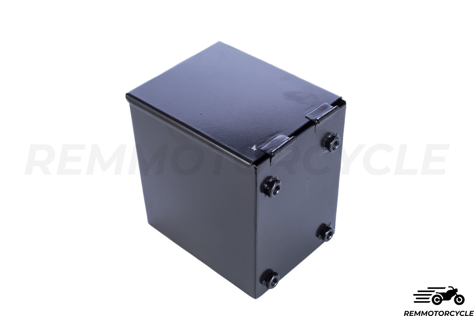 Motorcycle battery box black in metal