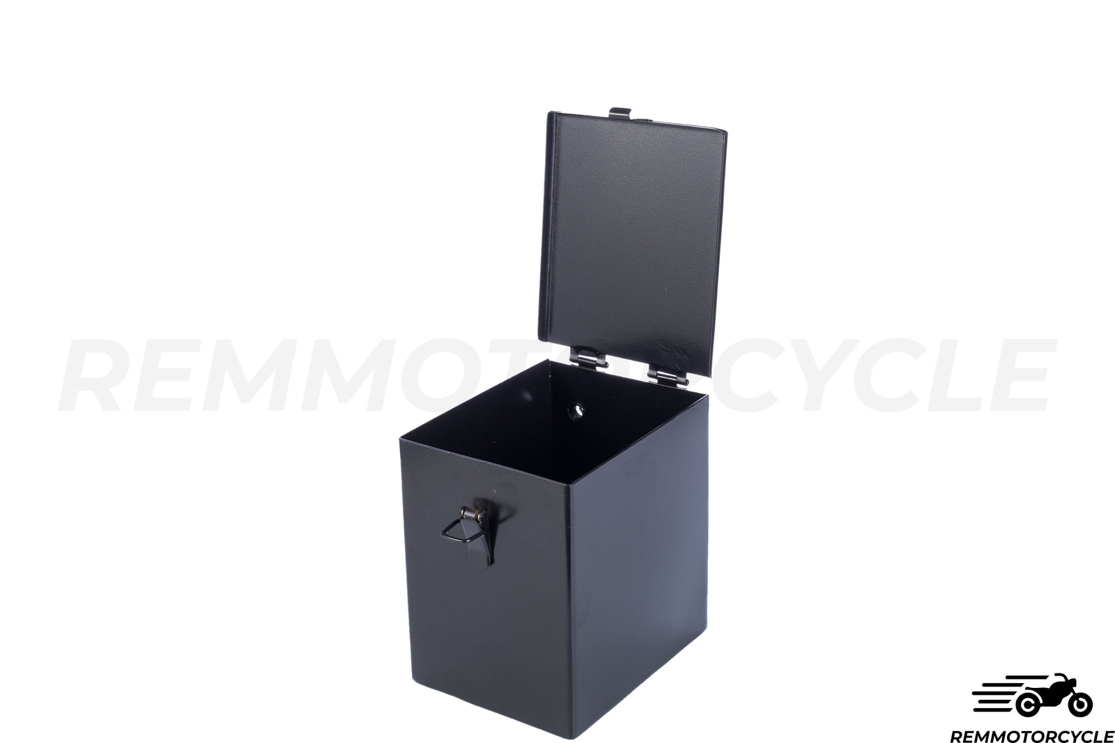 Motorcycle battery box black in metal