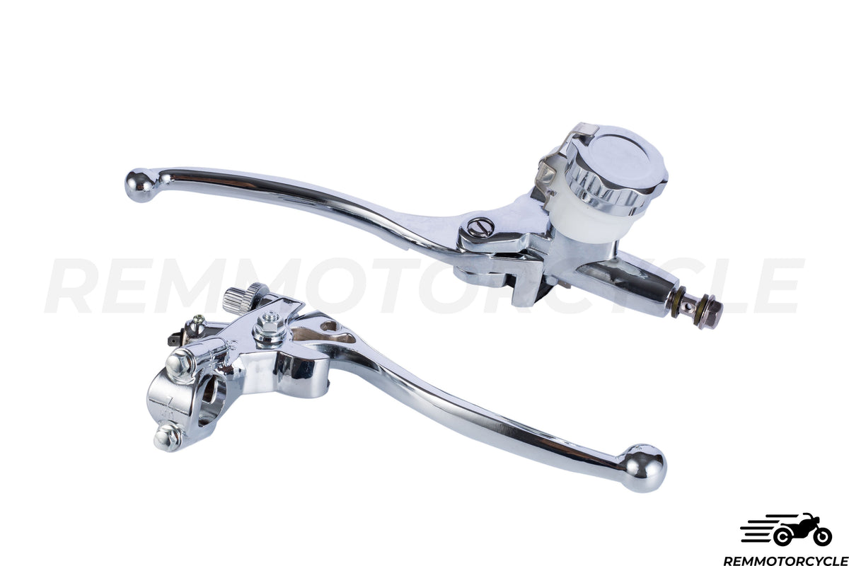 Maitre Cylindre de frein moto et levier Embrayage moto Chrome 22 mm