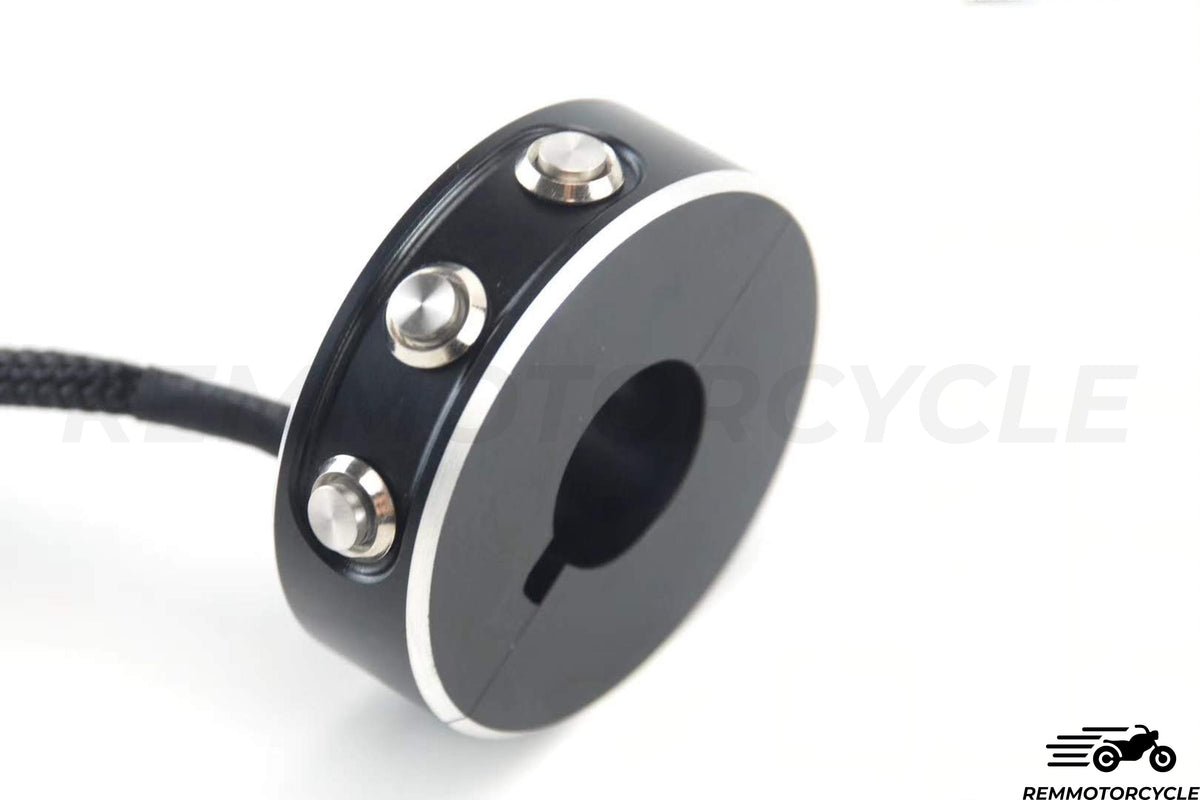 Commodo moto 3 boutons SNAP noir