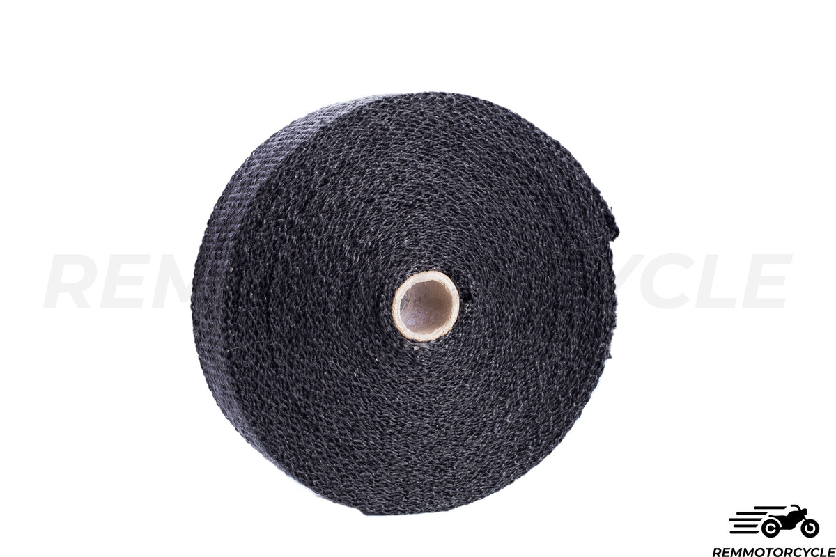 Motorcycle exhaust wrap black with collars